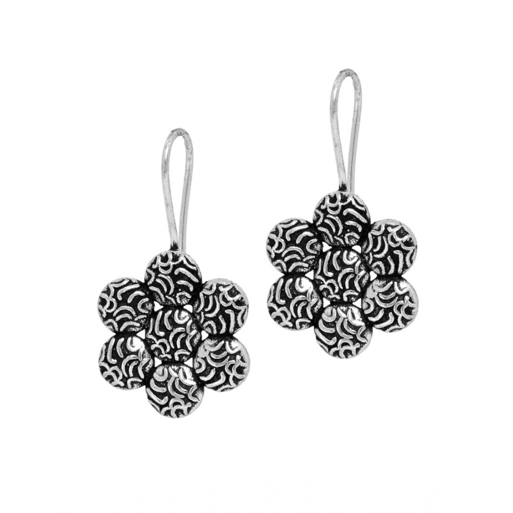 Generic Women's New Designer Flower Shape Handmade Indian Traditional Oxidised Stud Earrings - Noble Nook