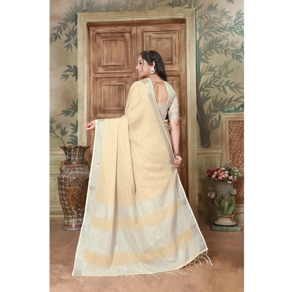 Generic Women's Organza Printed Saree With Unstitched Blouse (Yellow, 5-6 Mtrs) - Noble Nook