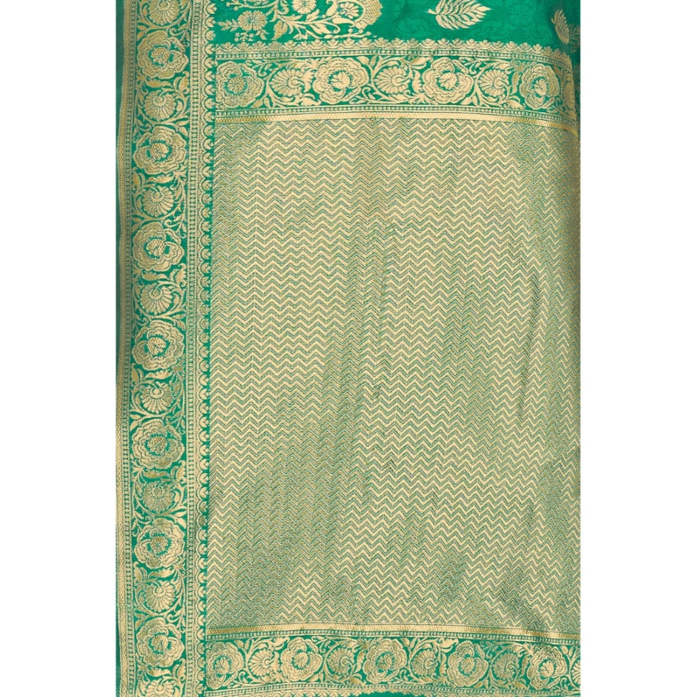 Generic Women's Banarasi Silk Designer Weaving Saree With Unstitched Blouse (Green, 5.50 Mtrs) - Noble Nook